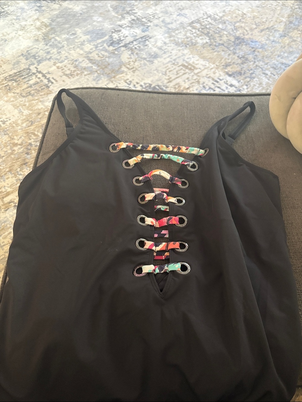 Black Lace-Up Front Women’s Swim wear